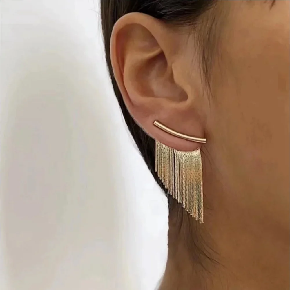 Asymmetrical Fringe Earrings